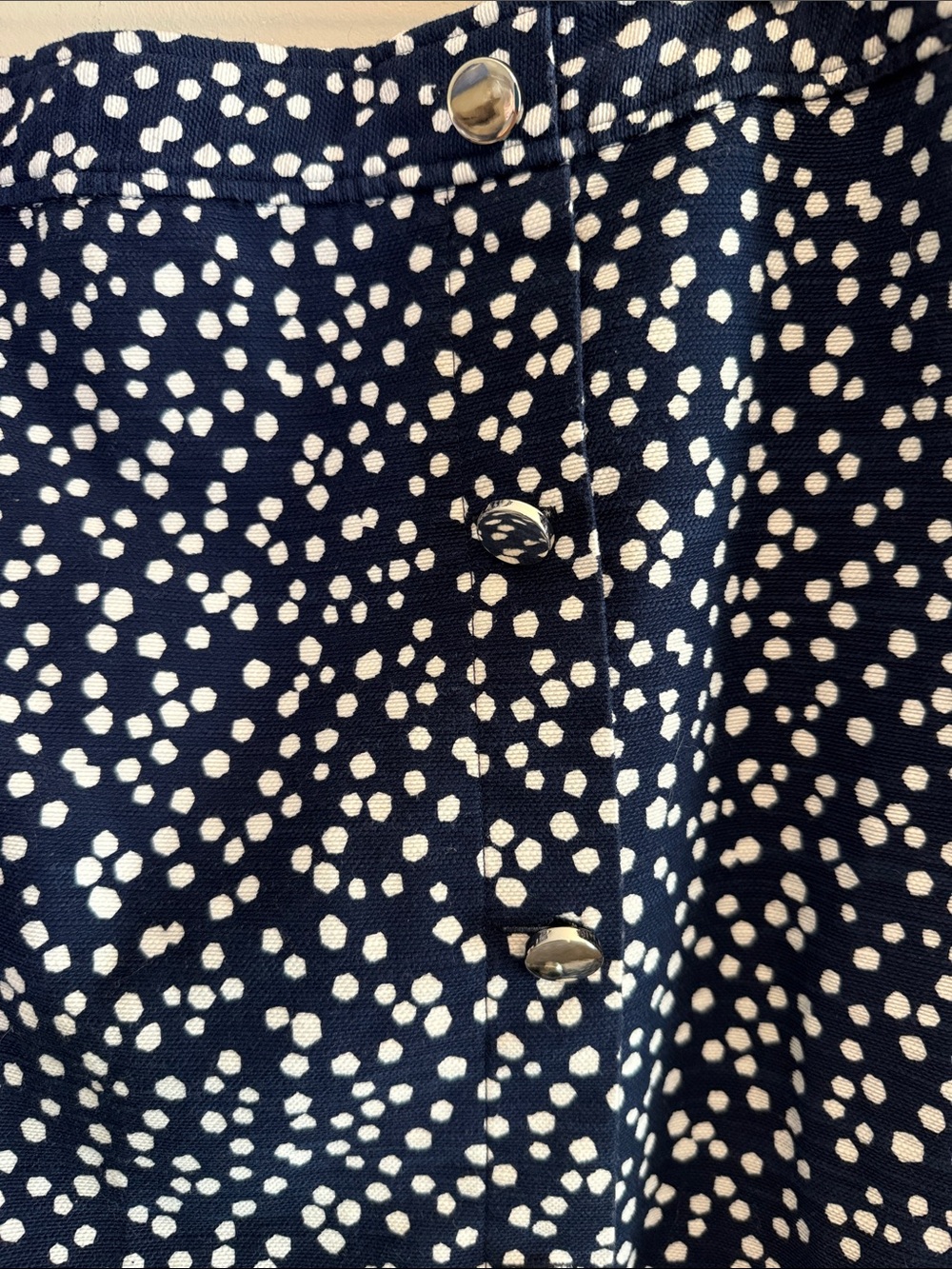 Talbots Navy Polka Dot Side-Button Pencil Skirt - Size 12 - Picture 3 of 6